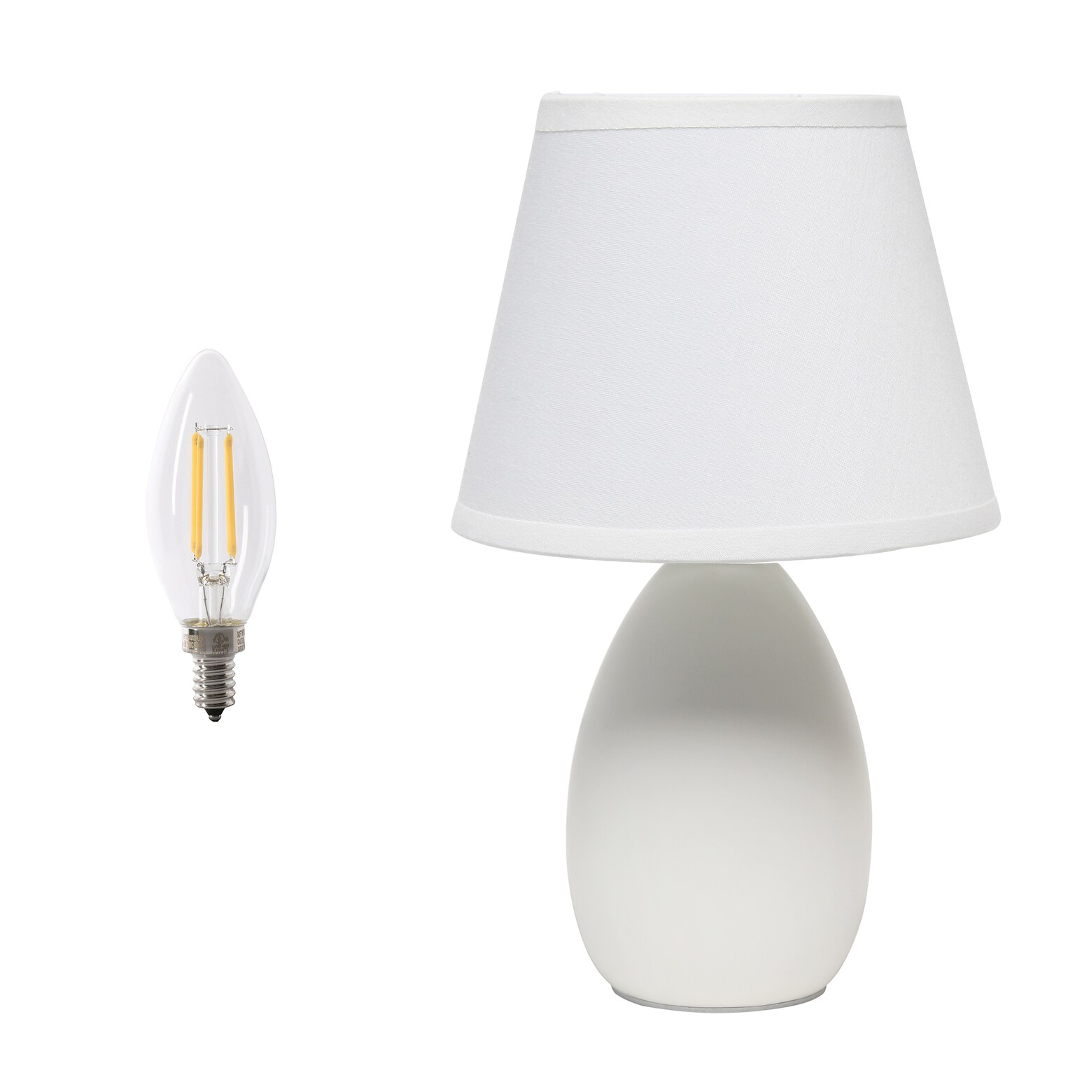 Simple Designs 9.45 LED Table Lamp, Off White (LT2009-OFF-LB)