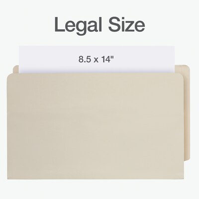 Pendaflex Reinforced File Pocket, 3 1/2" Expansion, Legal Size, Manila, 25/Box (22812)