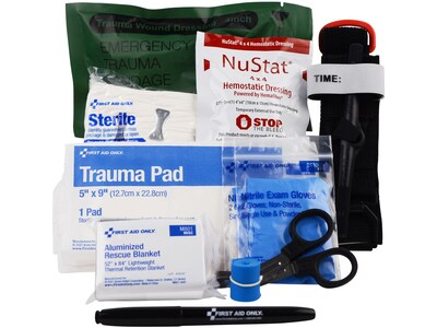 First Aid Only Right Response Bleeding Control Kit Fabric Pouch, Limb & Torso Wounds, 14 Pieces (911