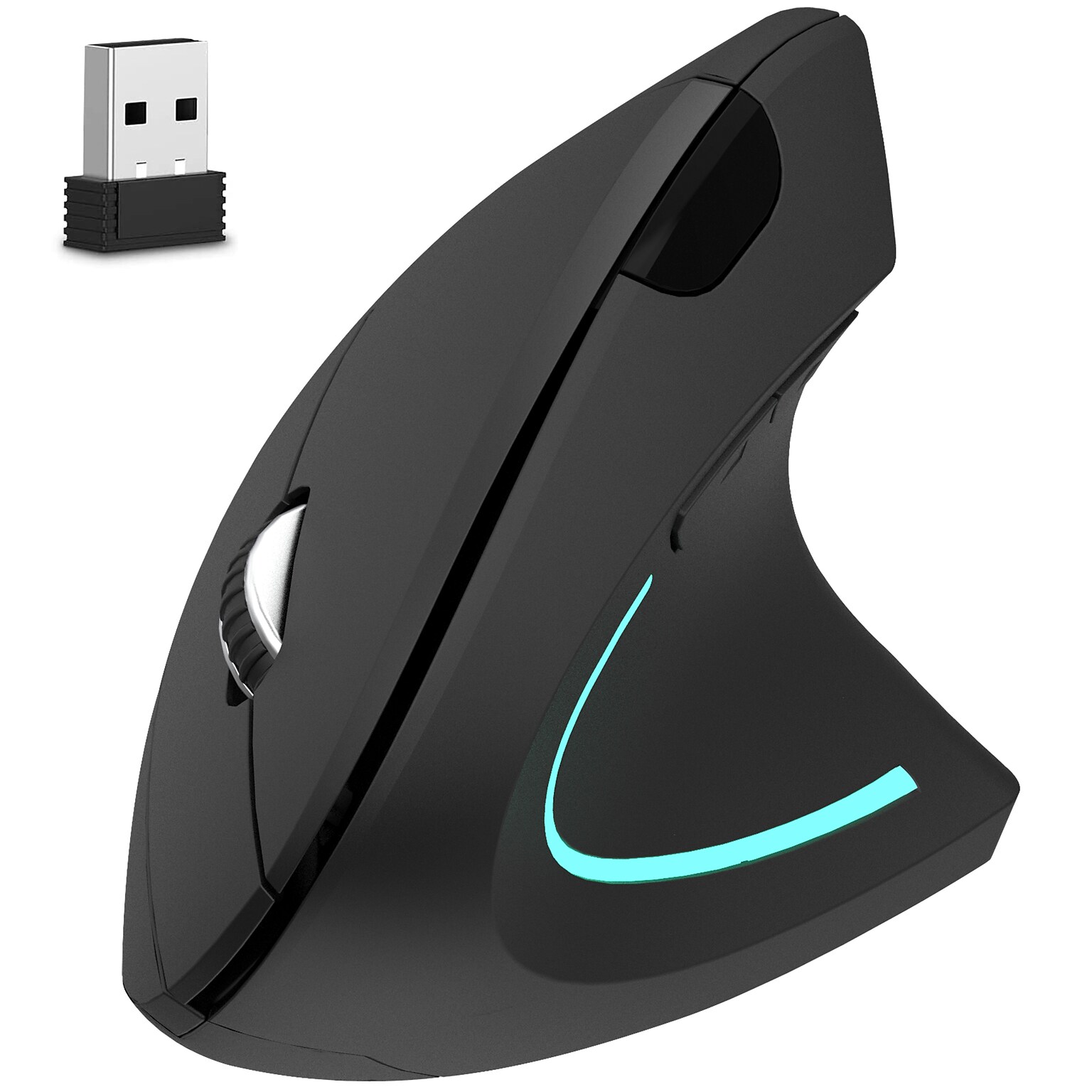 Delton Ergonomic 12 Wireless Ergonomic Vertical Optical Gaming Mouse, Black (DMERG12-WB)