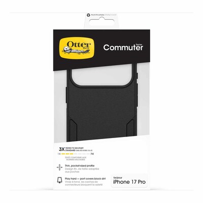 OtterBox Commuter Series MagSafe Case for iPhone 17 Pro, Shock Absorbing, Black (77-98326)