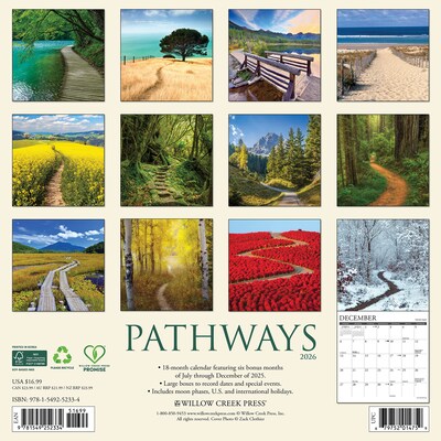 2026 Willow Creek Pathways 12 x 12 Monthly Wall Calendar (52334)