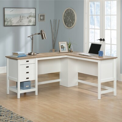 Sauder Cottage Road 65W L-Shaped Desk, Soft White (428225)