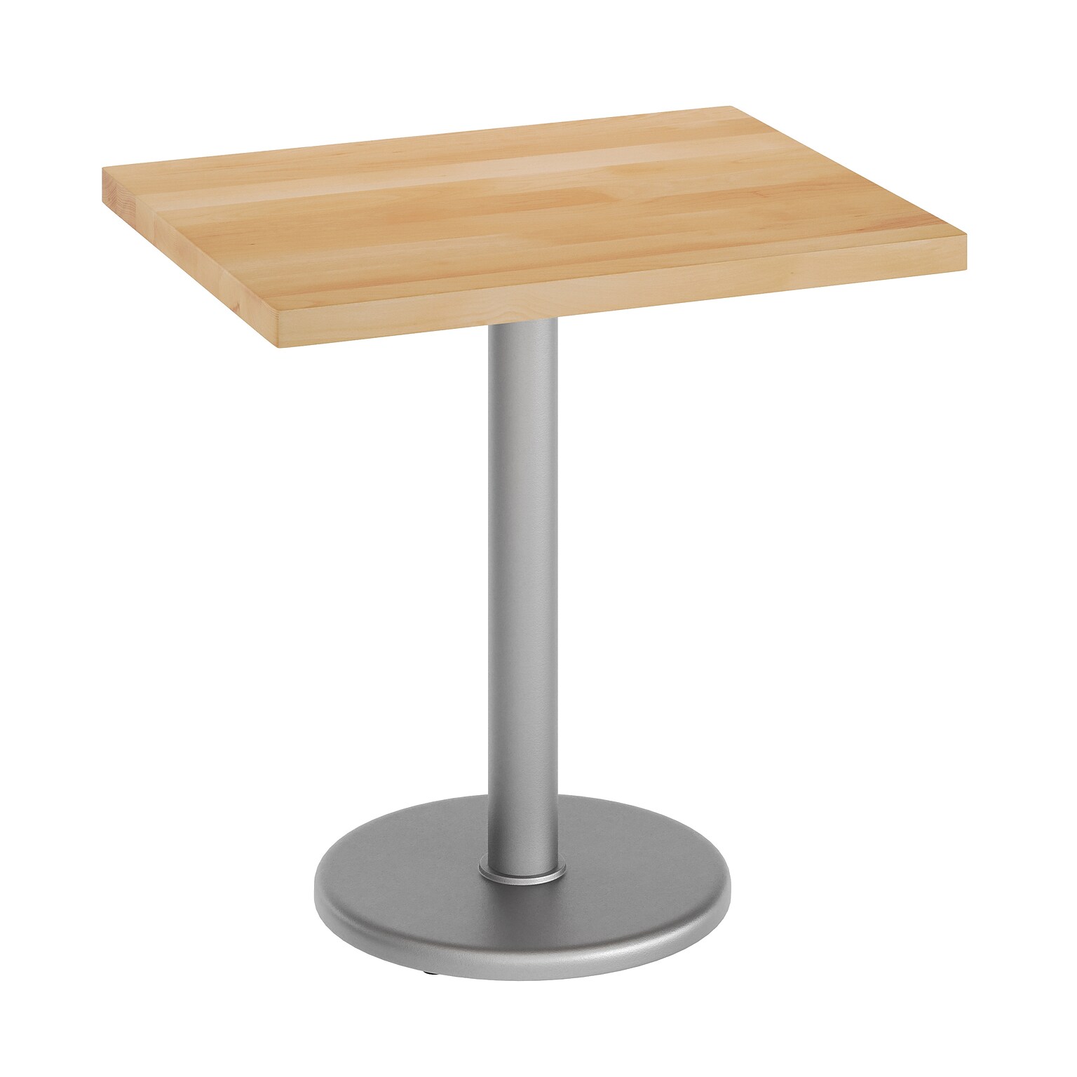 Flash Furniture Bennett Wooden Commercial Indoor Table, 30 x 24, Natural Top/Silver Base (GSF2430NTTR18S)