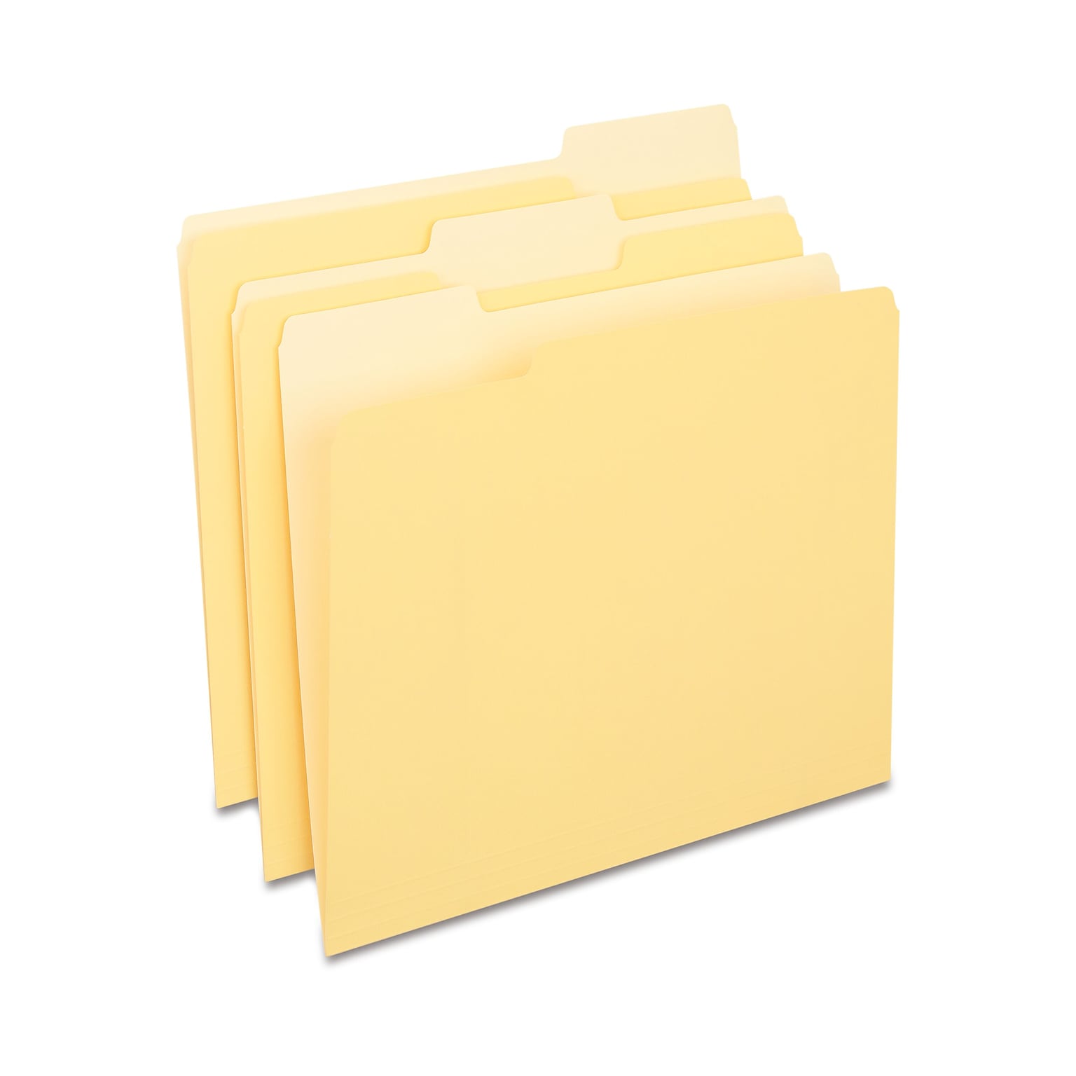 Quill Brand® File Folders, Assorted Tabs, 1/3-Cut, Letter Size, Yellow, 100/Box (740913YW)