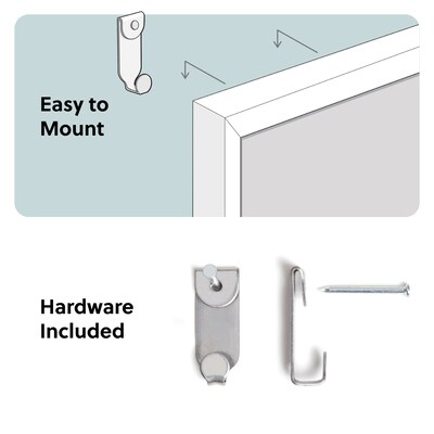 U Brands Magnetic Painted Steel Dry-Erase Board, Wood Frame, 17" x 23" (7080U00-01)