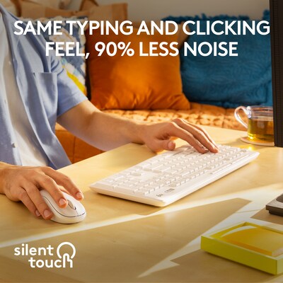 Logitech MK295 Silent Keyboard and Mouse Combo, Off White (920-009783)