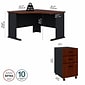 Bush Business Furniture Cubix 48"W Corner Desk with Mobile File Cabinet, Hansen Cherry/Galaxy (SRA035HCSU)