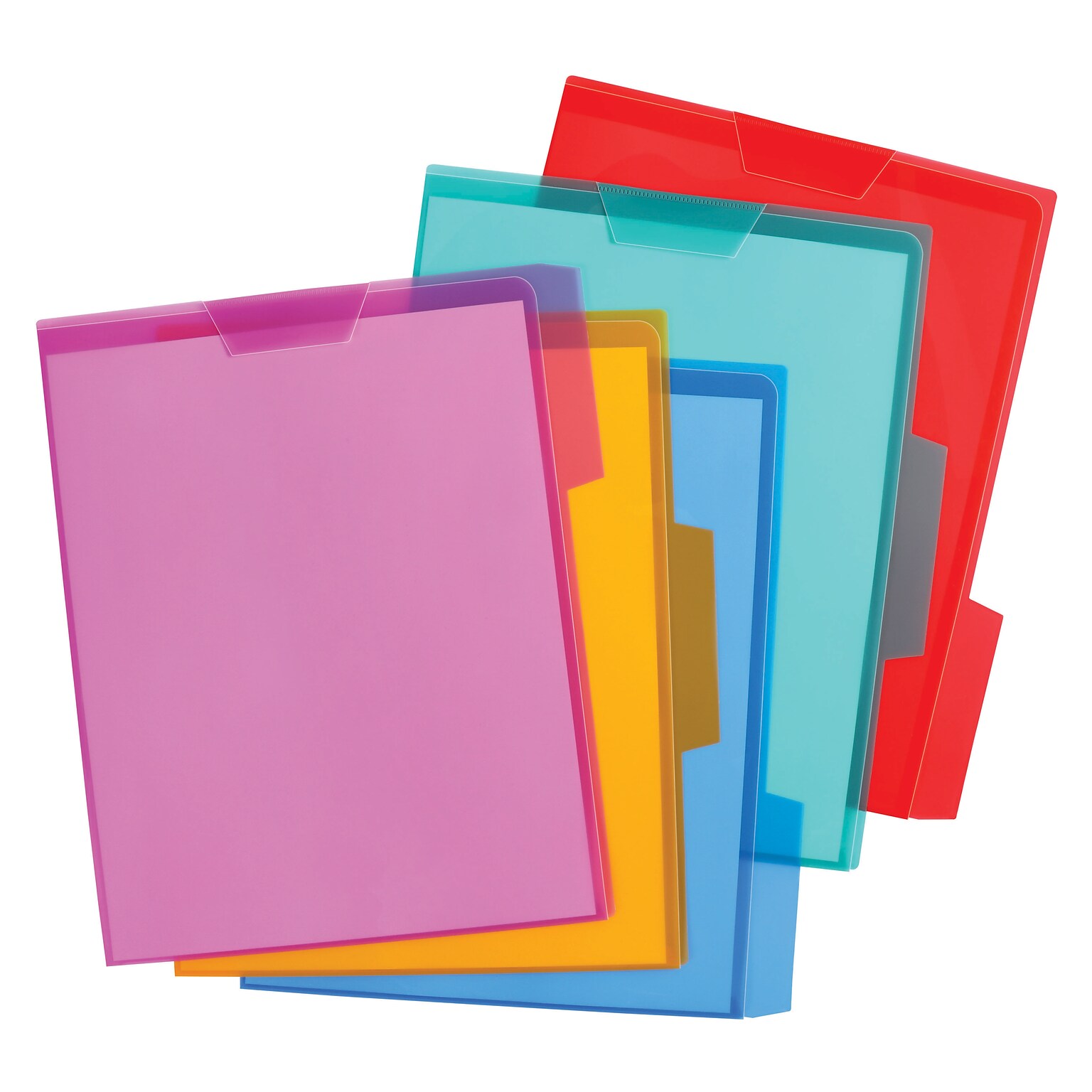 Pendaflex File Folders, 1/3-Cut Tabs, Letter Size, Plastic, Assorted Colors, 5/Pack (E85015)