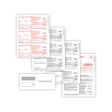 ComplyRight® 1099-NEC 4-Part Tax Form Set with Envelopes, 3-Up, Copy A, B, C, C, Pack of 25