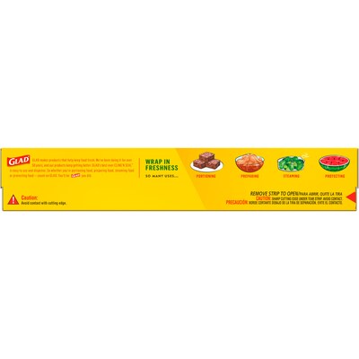 Glad ClingWrap Plastic Wrap, 200 Sq Ft., 12 Boxes/Carton (00020)