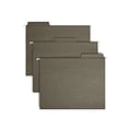 Smead FasTab Recycled Hanging File Folder, 1/3 Cut, Letter Size, Standard Green, 20/Box (64037)