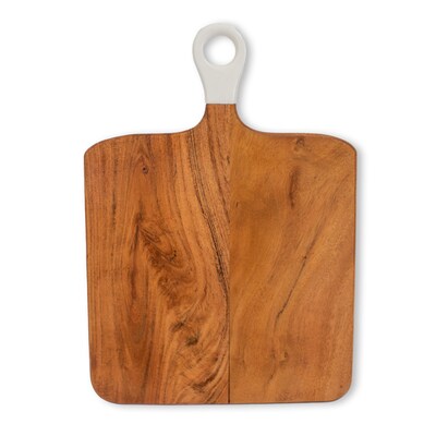 Jeanne Fitz Wood and White Square Charcuterie Board