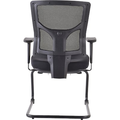 Lorell Conjure Fabric & Mesh Mid-Back Guest Chair with Adjustable Arms, Black (LLR62009)