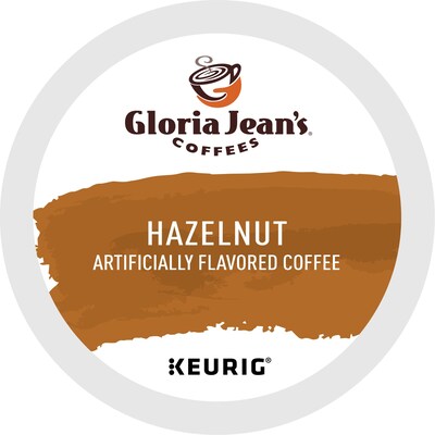 Gloria Jean's Coffees Hazelnut Coffee, Keurig K-Cup Pod, Medium Roast, 96/Carton (60051-052CT)