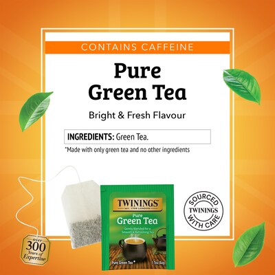 Twinings Pure Green Tea Bags, 3.53 oz, 50/Box (TNA82224)
