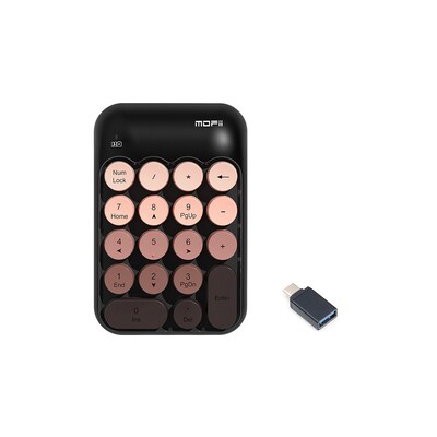 SaharaCase Retro Numeric Keypad Wireless Ergonomic Number Pad, Black/Blush (KB54)