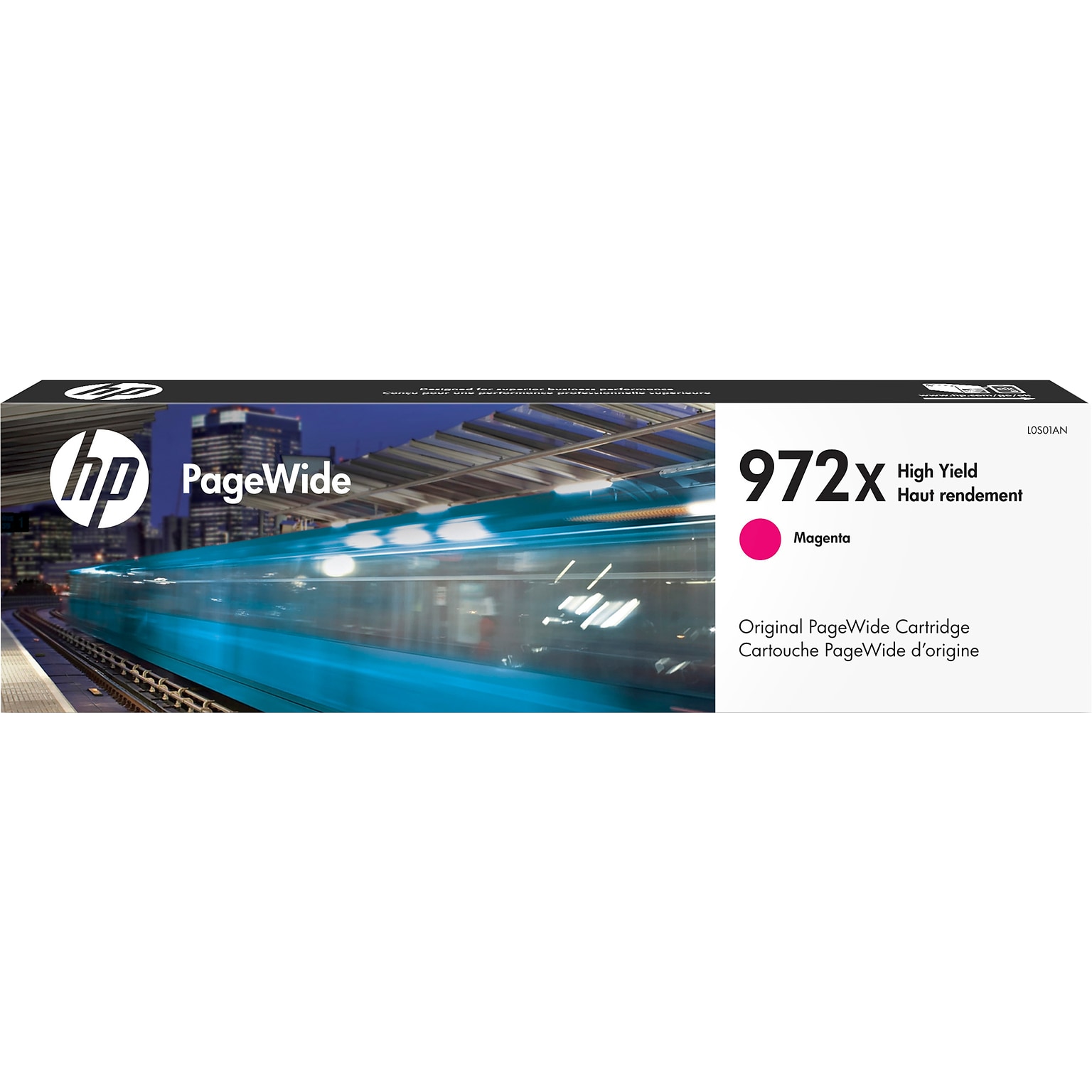 HP 972X Magenta High Yield Ink Cartridge, Prints Up to 7,000 Pages (L0S01AN)