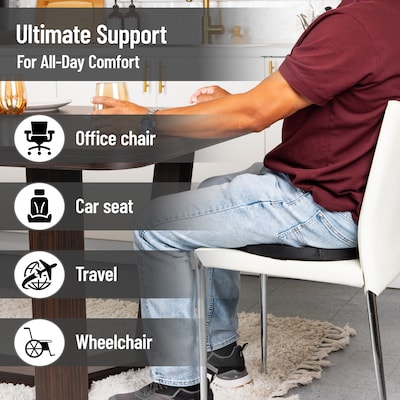 Mind Reader Donut Pillow Seat Cushion with Air-Cloud Technology, Black (DOSEAT-BLK)