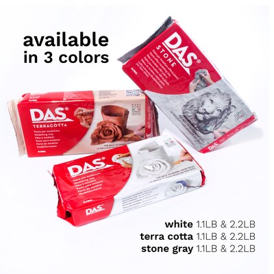 DAS Modeling Clay Air Hardening, White, 2.2lb, 2/Bundle (DASF387500-2)