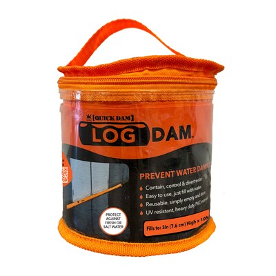 Quick Dam Log Dam Portable Water-Filled Flood Barrier, 3 in. x 50 ft. (QDLD350)