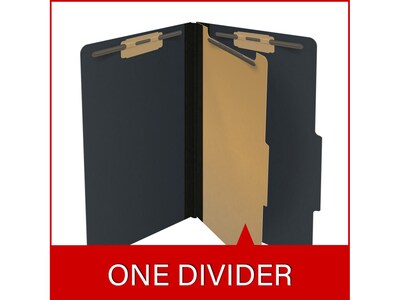 Medical Arts Press Pressboard Classification Folder, 1 Divider, 2" Expansion, Legal Size, Black, 10/Box (DV-T52-14-3BLK)
