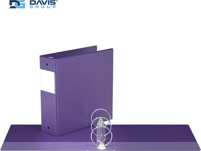 Davis Group Premium Economy 3" 3-Ring Non-View Binders, Purple, 6/Pack (2314-69-06)