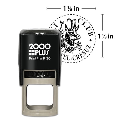 Custom 2000 Plus® PrintPro™ Self-Inking Round Stamp, 1-1/8" Diameter
