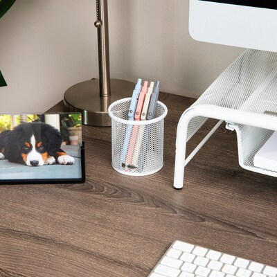 Mind Reader Metal Pen Holder, White, 3 Pieces/Set (CLIPMESH3-WHT)