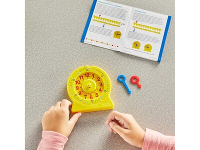 hand2mind NumberLine Clock Mini Student Clock, Yellow, 6/Set (92287)