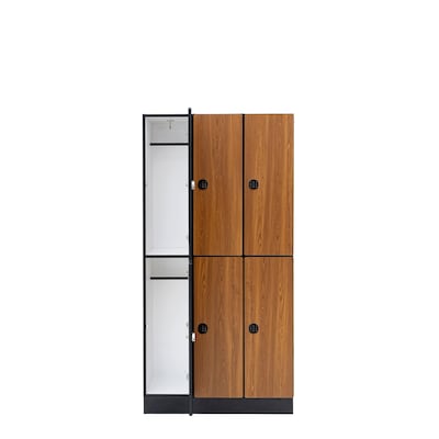 Alpine Industries 72" 2-Tier 3-Column Storage Locker, Oak (701-O-3-TPL-MK)