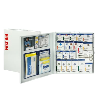 SmartCompliance Metal First Aid Cabinet with Medication, ANSI Class A, 50 People, 242 Pieces (746000