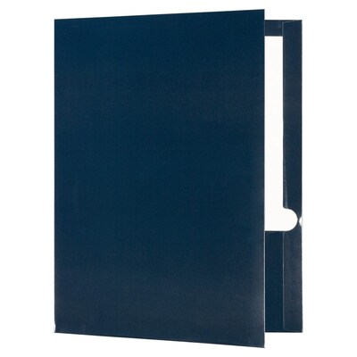 JAM Paper Glossy 2 Pocket Cardstock Presentation Folder, Navy Blue, 100/Box (5042523B)
