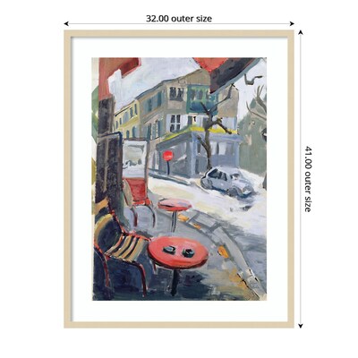 Amanti Art Brea Tobacco Shop Paris by Anne Durham Wood Framed Wall Art Print, 32" x 41" (A42677451197)
