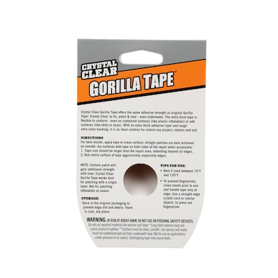 Gorilla Crystal Clear Tape, 1.88" x 27', 1 Roll (6027007)