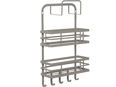 Honey-Can-Do Metal Over-Cabinet Door Organizer with Hooks, Gray (KCH-09425)