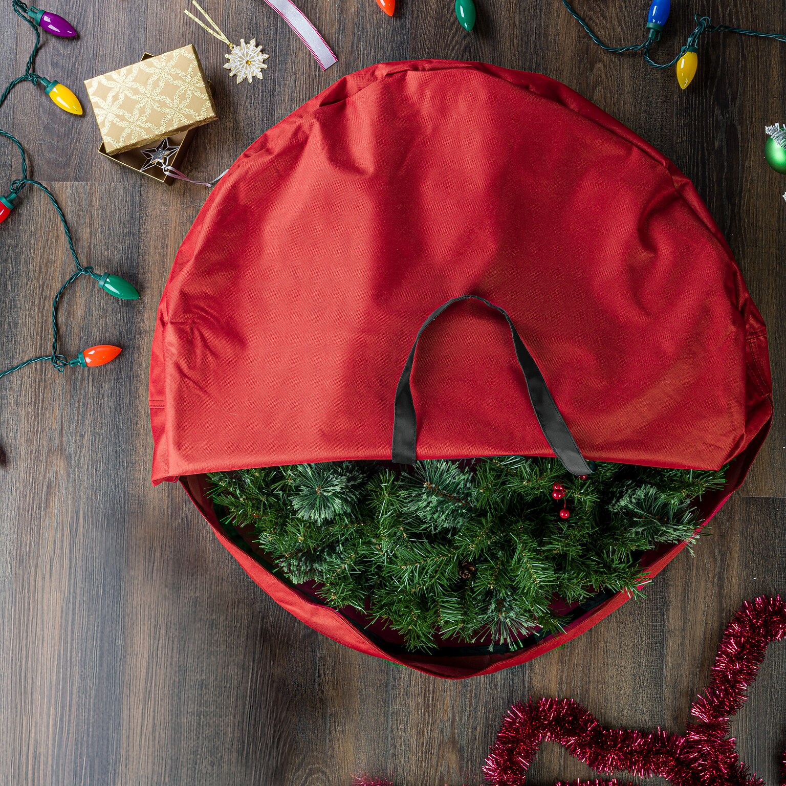 Tiny Tim Totes 30 Wreath Storage Bag, Red (83-DT5533)