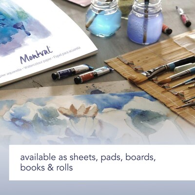 Canson Artist Series Montval 7.9" x 7.9" Spiral Bound Watercolor Sketch Book, 48 Sheets/Book (MCX31200L004)