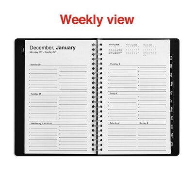 2025 Staples 5" x 8" Weekly & Monthly Appointment Book, Black (ST58454-25)