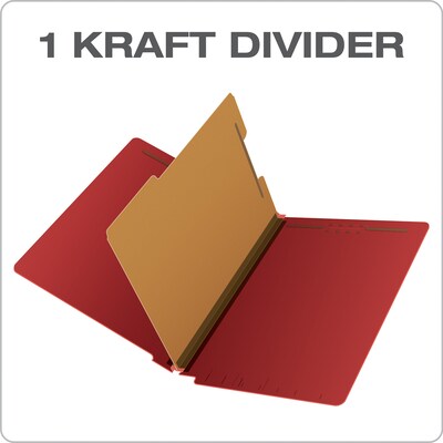 Pendaflex Classification Folder, 1-Dividers, 1 3/8" Expansion, Letter Size, Red, 10/Box (H1150R)