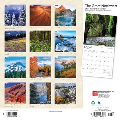 2024 BrownTrout The Great Northwest 12" x 24" Monthly Wall Calendar (9781975462994)