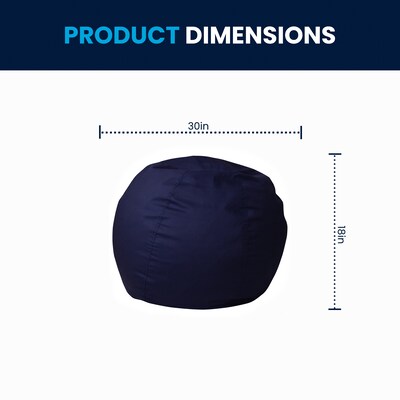 Flash Furniture Cotton Twill Bean Bag Chair, Navy Blue (DGBEANSMSLDBL)
