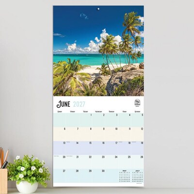2027 TF Publishing Beaches 12" x 12" Monthly Wall Calendar, Multicolored (27-1057)