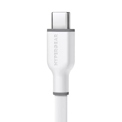 HyperGear Flexi Pro USB-A to USB-C Soft-Touch Silicone Charge and Sync Cable, 10 ft., White (15911)