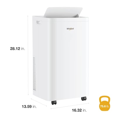 Whirlpool 115-Volt 14,000 BTU (10,000 BTU DOE) Portable Air Conditioner with Remote, White (WHNP141HAW)