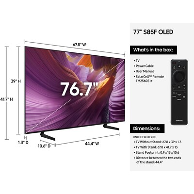 Samsung S85F 77” Smart OLED 4K UHD AI Enabled TV (QN77S85FAEXZA)