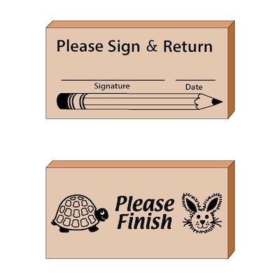 Creative Shapes Etc. Teachers Helper Stamps, 1.25" x 2.5", Multicolored, 4/Set (SE-2071)