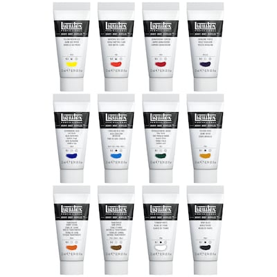 Liquitex Professional Heavy Body Acrylic Paint Tube, Assorted Colors, 22 mL, 12/Pack (LIQ3699357)