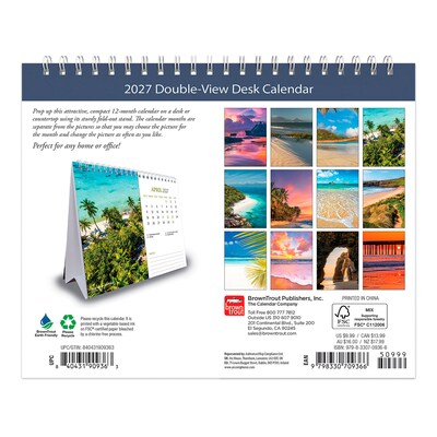 2027 BrownTrout Beaches 7.5 x 6 Monthly Wall Calendar, Assorted Colors (9798330709366)