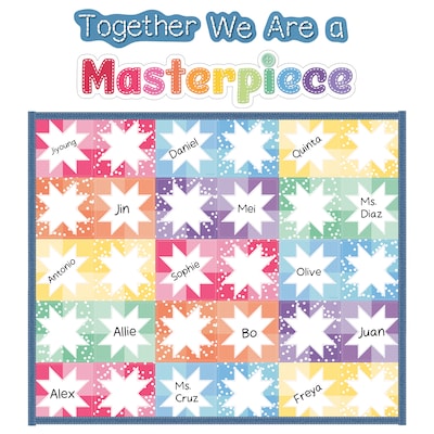 Carson Dellosa Crafty and Cool Together We Are a Masterpiece Motivational Bulletin Board Set, 54 Pieces/Set (110599)